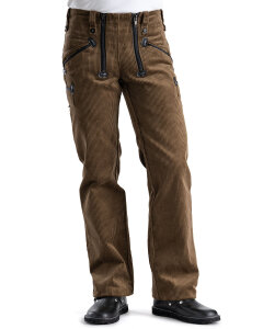 Virgis Herren Zunfthose ohne Schlag  olivbraun 28