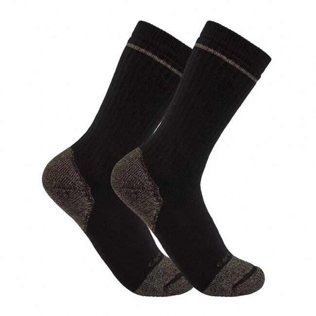 Carhartt Cotton Blend Steel Toe boot sock 2 Pack black Size L