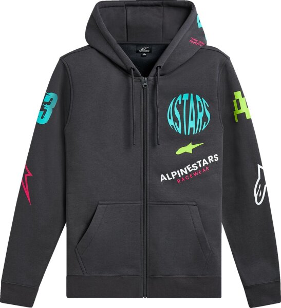 Hoodie Zip Variegate Gunmetal