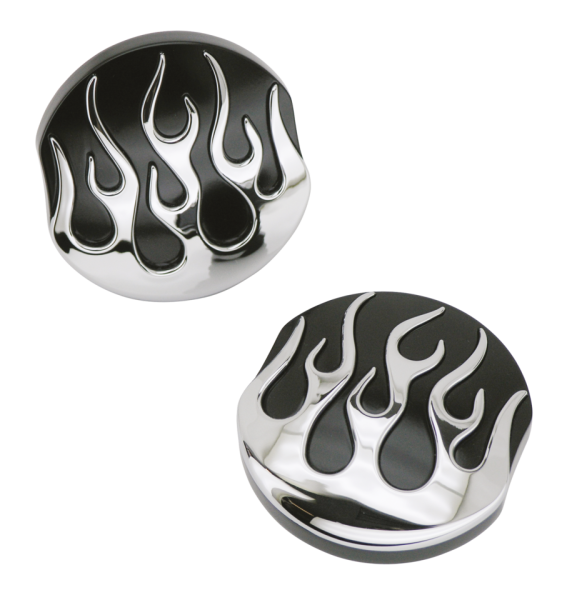 GZP Black chrome flamed gascap set L+R (IT)