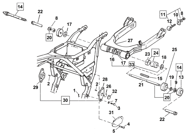 GZP H/duty swingarm isolator FXR FLH/T86 (IT)