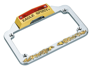 GZP License frame w/lite chr/gold