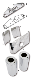 GZP Upper cvr wide-glide Stainl.3 1/2" c (IT)