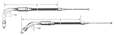 GZP Braided BT96 LN=39" 90dgr throttle (IT)