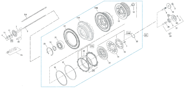 GZP Clutch drum w/ring gear &bearing ass (IT)