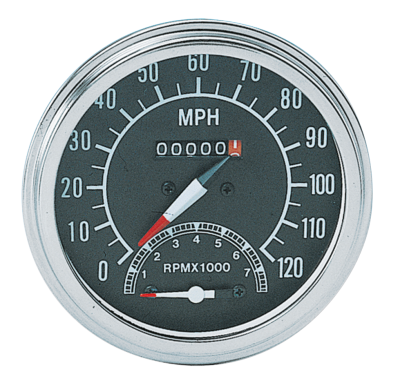 GZP Speedo/Tacho combo MPH, black face, (IT)