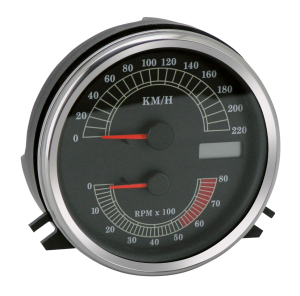 GZP Black Speedo/Tacho kit KMH