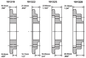 GZP 24T chain sprckt 1/2"OffS 6-Sp 06-UP