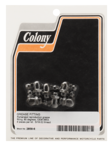 6-pck Colony Grease Fitting, chrome (IT)