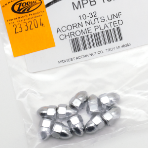 10pck Chrome Acorn nuts 10-32 (IT)