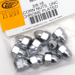 10pck Chrome Acorn nuts 3/8-16 (IT)