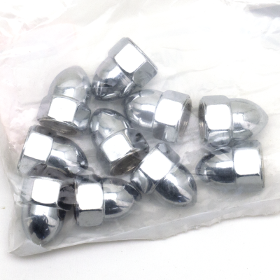 10pck Chrome Acorn nuts 7/16-14