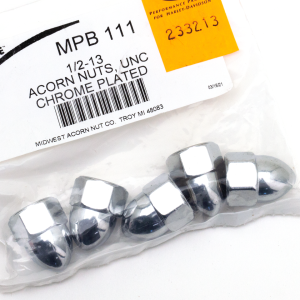 5pck Chrome Acorn nuts 1/2-13