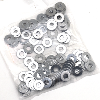 100pck Chrome flat washer 1/4 (IT)