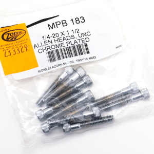 10pck Chrome allen screws 1/4-20x1-1/2"