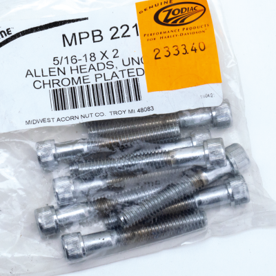 10pck Chrome allen screws 5/16-18x2 (IT)