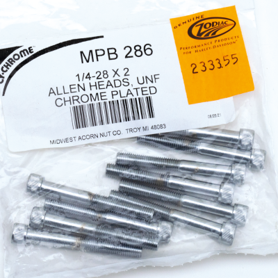 10pck Chrome allen screws 1/4-28x2 (IT)