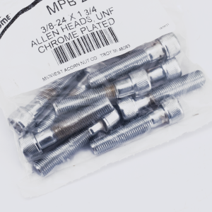 10pck Chrome allen screws 3/8-24x1.750 (IT)