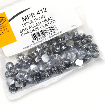 100pck Allen hole plugs 5/16 chrome (IT)