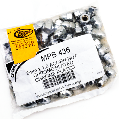 50pck Chrome acorn nuts M6x1.0 (IT)