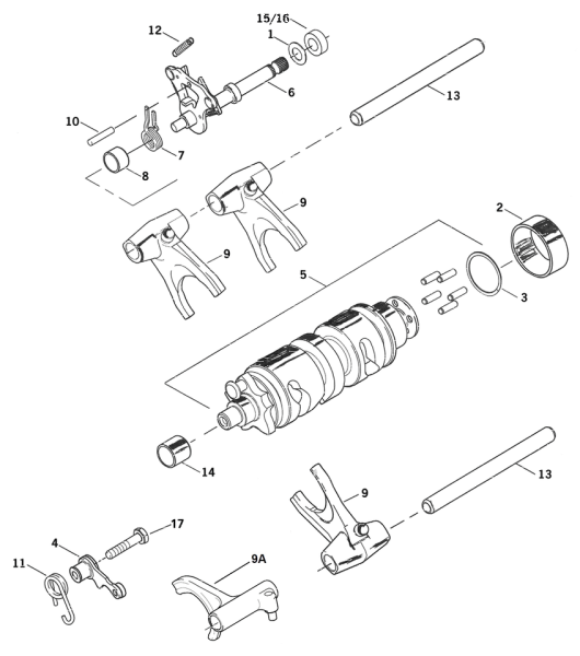 Shifter shaft XL06-up (IT)