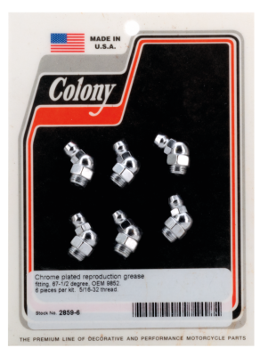 6-pck Colony Grease Fitting OEM 9852, pa