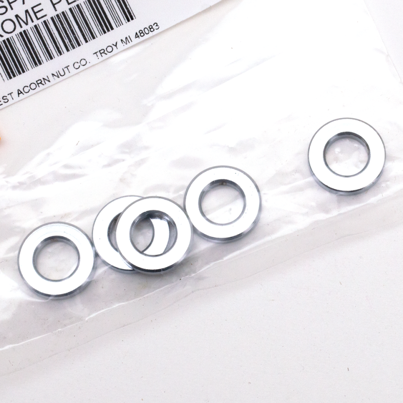 5pck Spacers 3/8"Ix3/4"Ox1/8"L chrome (IT)