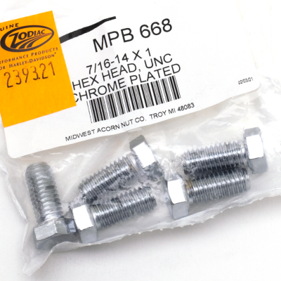 5pck Chr. hex head screws 7/16-14x1" (IT)