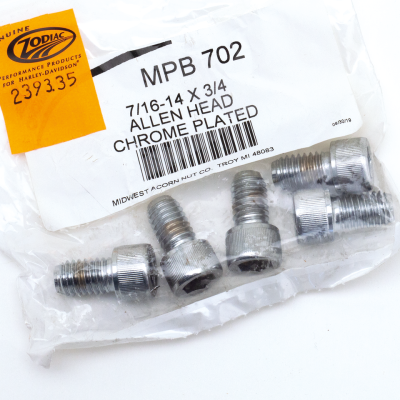 5pck Chr.Allen head screws 7/16-14x3/4"