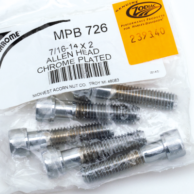 5pck Chr.Allen head screws 7/16-14x2"
