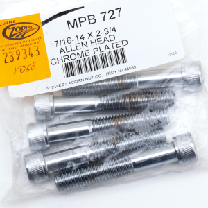 5pck Chr.Allen head screws 7/16-14x2.75"