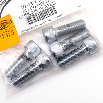 5pck Chrome Allen screws 1/2-13x1 1/2"
