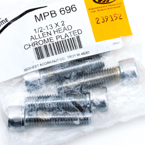 5pck Chrome Allen screws 1/2-13x2"