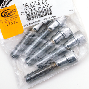 5pck Chrome Allen screws 1/2-13x2 1/2"