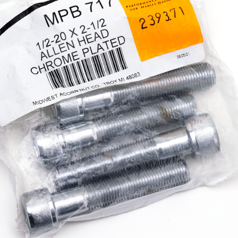 5pck Chrome Allen screws 1/2-20x2 1/2" (IT)