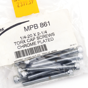 10pck Torx socket head 1/4-20x2 1/4",UNC