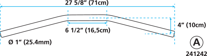 Drag-bar W=71cm D=1" w/dimples (IT)