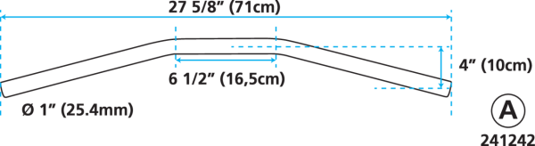 Drag-bar W=71cm D=1" w/dimples (IT)