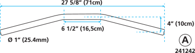 Drag-bar W=71cm D=1" w/dimples (IT)