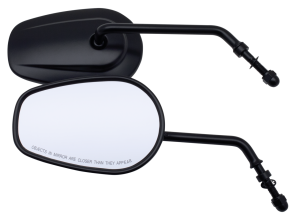 GZP Black tapered mirrors, 5" stem