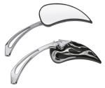 GZP Chrome & black flame mirror set