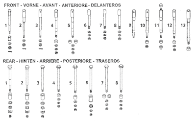GZP Rear axle hardware XL79-up (IT)