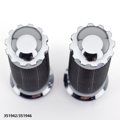GZP Chrome Turbo gripset black rubber
