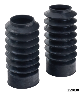 GZP Black rubber forkboots 49mm 7" long