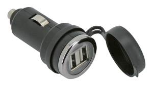 GZP 12V Twin USB adapter plug w/cover