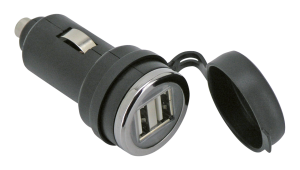 GZP 12V Twin USB adapter plug w/cover