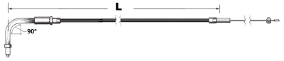 Throttle cable std E+G96 LN=40" (IT)