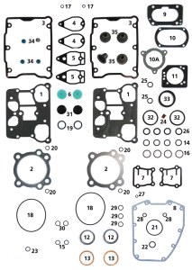 Head cover gaskets TC99-17, pair