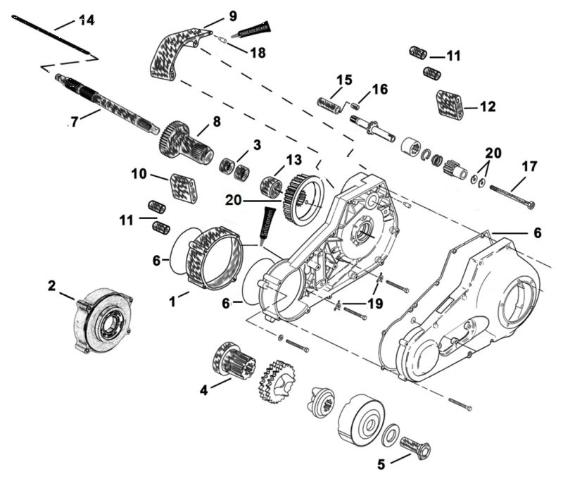 12mm Primary offset kit BT94-06 5-speed (IT)