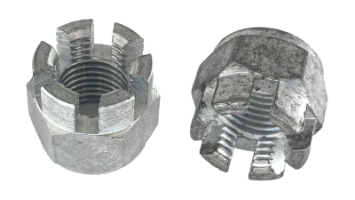 2 Nuts 3/8"-24x15/32"x9/16" hex casteled (IT)